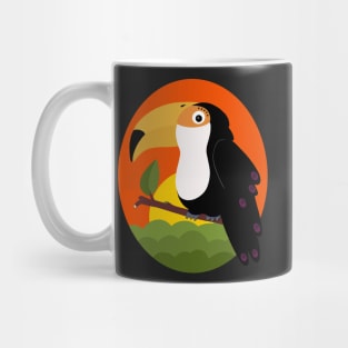 Fun colorful tucan bird sitting in a tree Mug